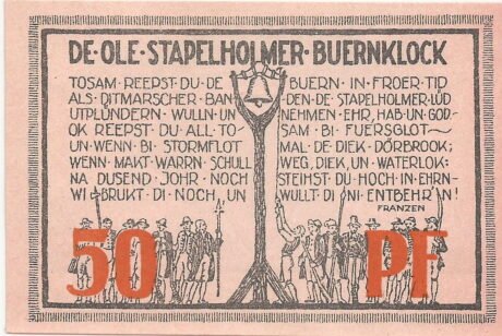 Реверс банкноты 50 fenigów (Niemcy)