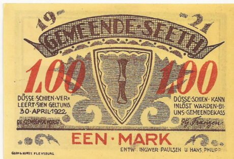 Аверс банкноты 1 marka (Niemcy)