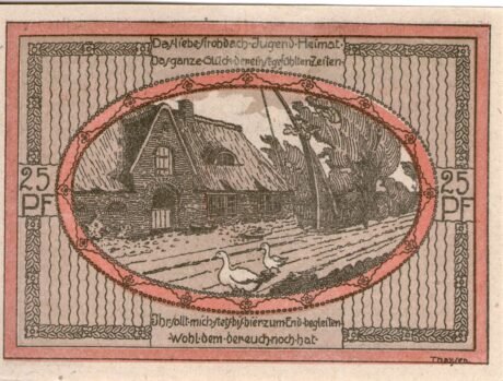 Реверс банкноты 25 fenigów (Niemcy) 1920