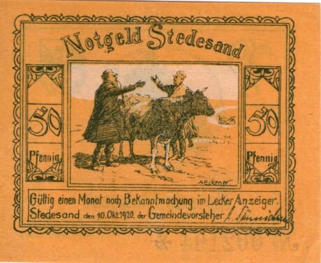 Аверс банкноты 50 fenigów (Niemcy) 1920