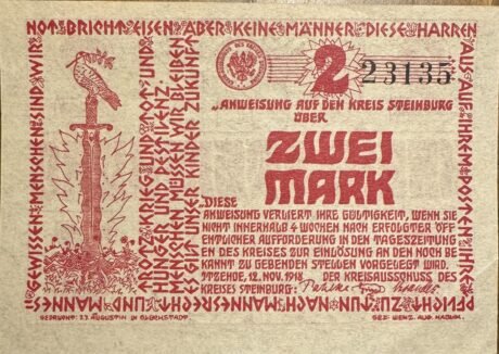 Аверс банкноты 2 marki (Niemcy) 1918