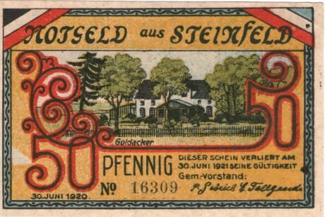 Аверс банкноты 50 пфеннигов (Германия) 1920 года