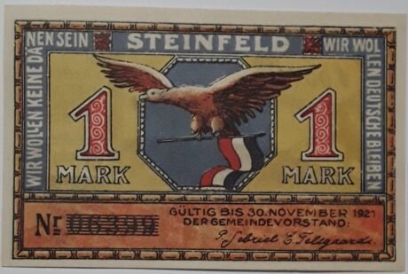 Аверс банкноты 1 marka (Niemcy) 1921