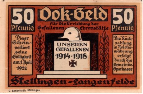 Аверс банкноты 50 fenigów (Niemcy)