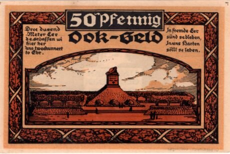 Реверс банкноты 50 fenigów (Niemcy)