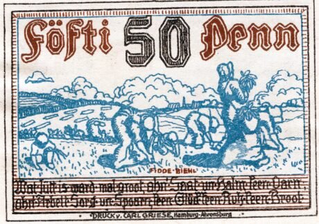 Реверс банкноты 50 fenigów (Niemcy) 1920