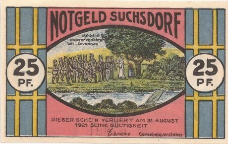 Аверс банкноты 25 fenigów (Niemcy) 1921