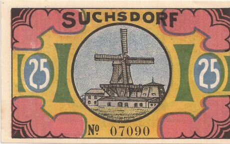 Реверс банкноты 25 fenigów (Niemcy) 1921