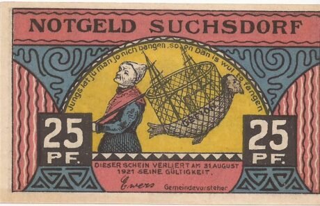 Аверс банкноты 25 fenigów (Niemcy) 1921