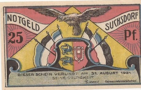 Аверс банкноты 25 fenigów (Niemcy) 1921