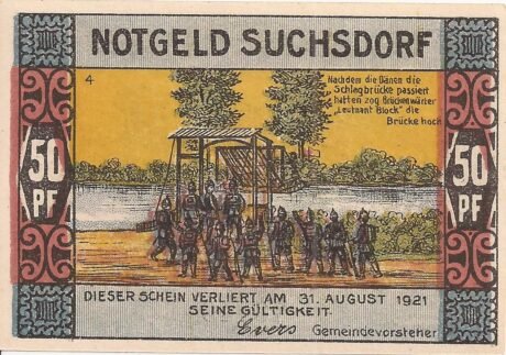 Аверс банкноты 50 fenigów (Niemcy) 1921