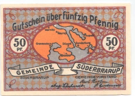 Аверс банкноты 50 fenigów (Niemcy)