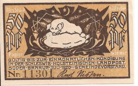 Аверс банкноты 50 fenigów (Niemcy) 1920