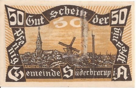 Реверс банкноты 50 fenigów (Niemcy) 1920