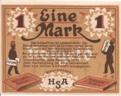 Реверс банкноты 1 marka (Niemcy) 1920