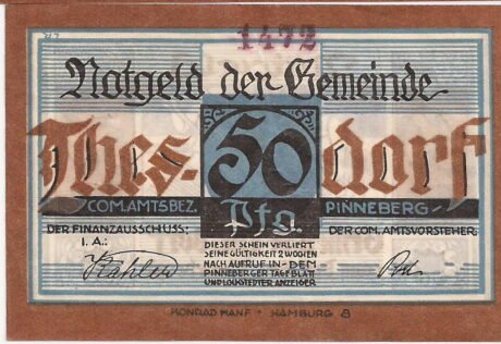 Аверс банкноты 50 fenigów (Niemcy)