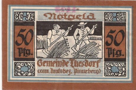 Реверс банкноты 50 fenigów (Niemcy)