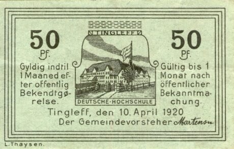 Аверс банкноты 50 fenigów (Niemcy) 1920