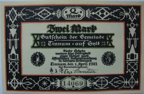 Реверс банкноты 2 marki (Niemcy) 1921