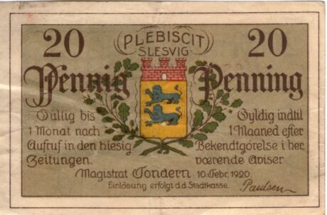 Аверс банкноты 20 пфеннигов (Германия) 1920 года