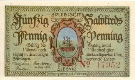 Аверс банкноты 50 fenigów (Niemcy) 1920