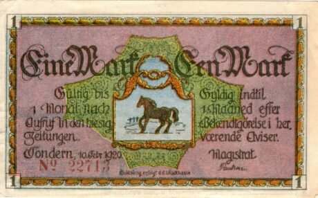 Аверс банкноты 1 marka (Niemcy) 1920