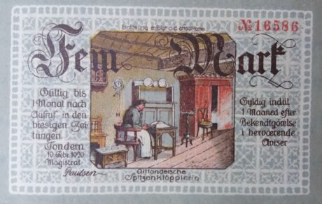 Аверс банкноты 5 marek (Niemcy) 1920