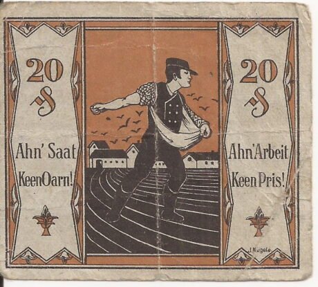 Реверс банкноты 20 fenigów (Niemcy) 1921