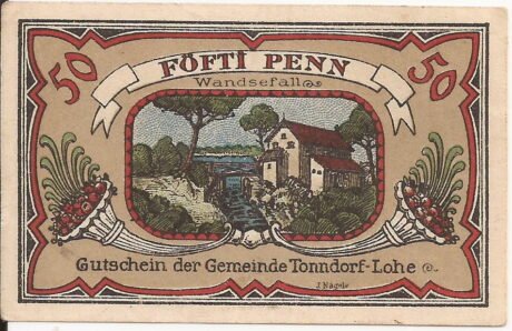 Реверс банкноты 50 fenigów (Niemcy) 1921