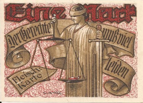 Реверс банкноты 1 марка (Германия) 1921 года