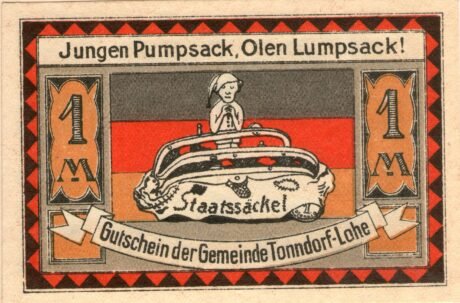 Реверс банкноты 1 marka (Niemcy) 1921