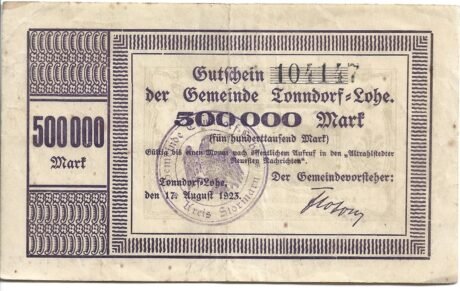 Аверс банкноты 500000 marek (Niemcy) 1923