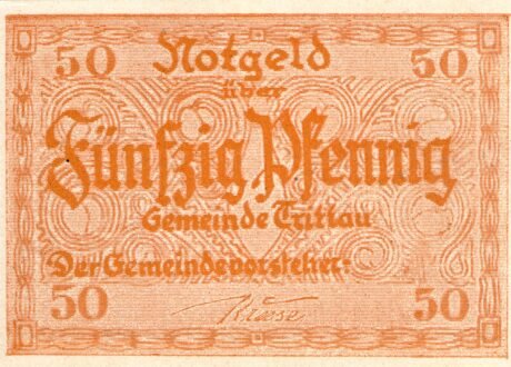 Аверс банкноты 50 fenigów (Niemcy)
