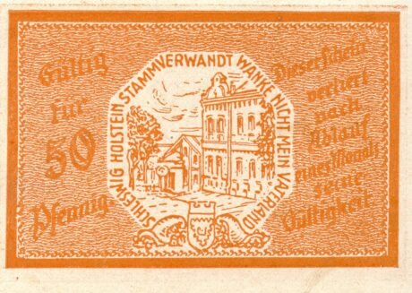 Реверс банкноты 50 fenigów (Niemcy)