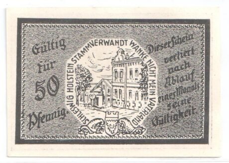 Реверс банкноты 50 fenigów (Niemcy)