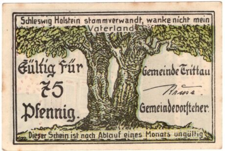 Аверс банкноты 75 пфеннигов (Германия) 1922 года