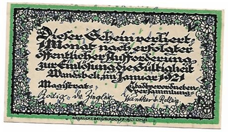 Реверс банкноты 50 пфеннигов (Германия) 1921 года