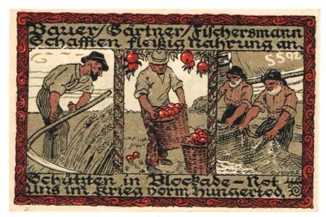 Реверс банкноты 1 marka (Niemcy) 1921