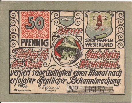 Аверс банкноты 50 fenigów (Niemcy) 1920