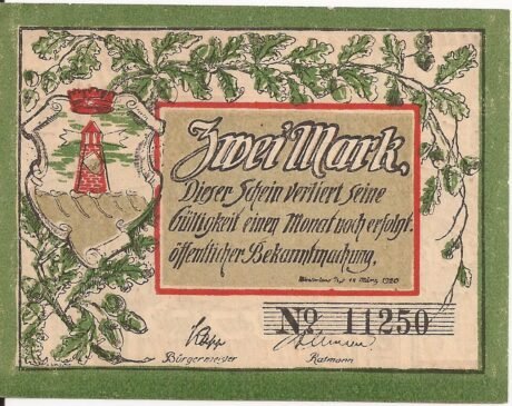 Аверс банкноты 2 marki (Niemcy) 1920