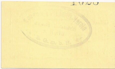 Реверс банкноты 20 fenigów Konsum- und Prod. Verein (Niemcy) 1920