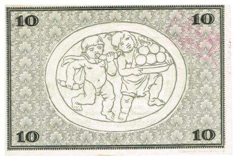Реверс банкноты 10 marek (Niemcy) 1918