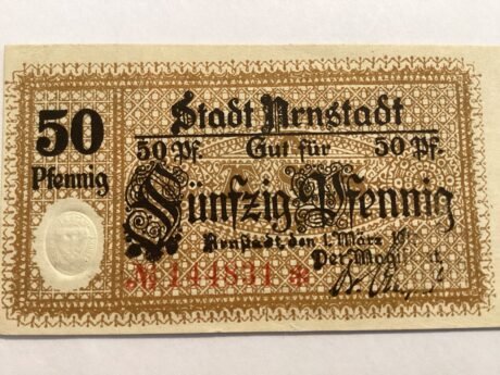 Аверс банкноты 50 fenigów (Niemcy) 1917