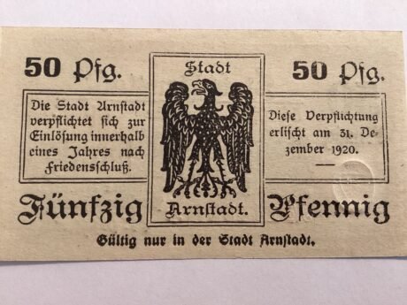 Реверс банкноты 50 fenigów (Niemcy) 1917