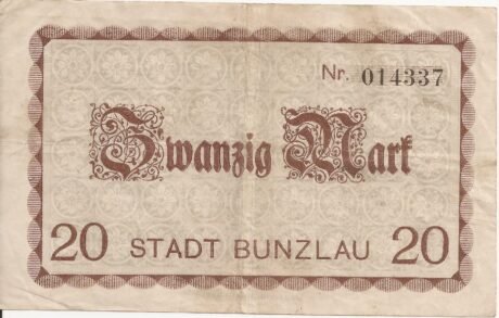 Реверс банкноты 20 marek (Niemcy) 1918