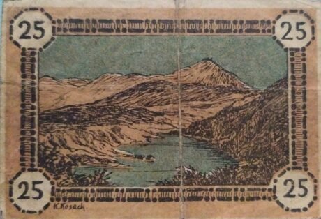 Реверс банкноты 25 fenigów Handelskammer (Niemcy) 1921