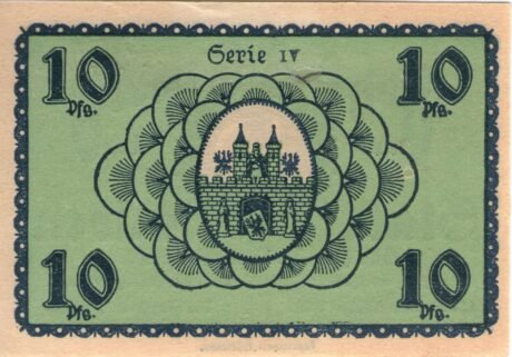 Реверс банкноты 10 fenigów (Niemcy) 1919