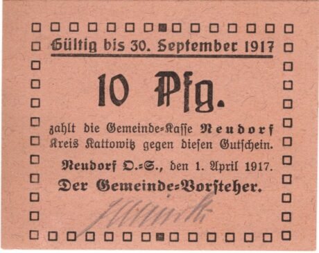 Аверс банкноты 10 пфеннигов (Германия) 1917 года