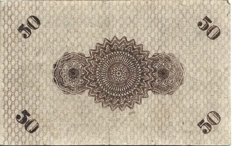 Реверс банкноты 50 fenigów Kaufmännischer Verein (Niemcy) 1918