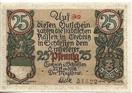 Аверс банкноты 25 fenigów (Niemcy) 1918